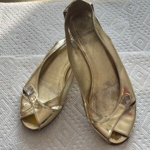 Stuart Weitzman Metallic Gold Flats